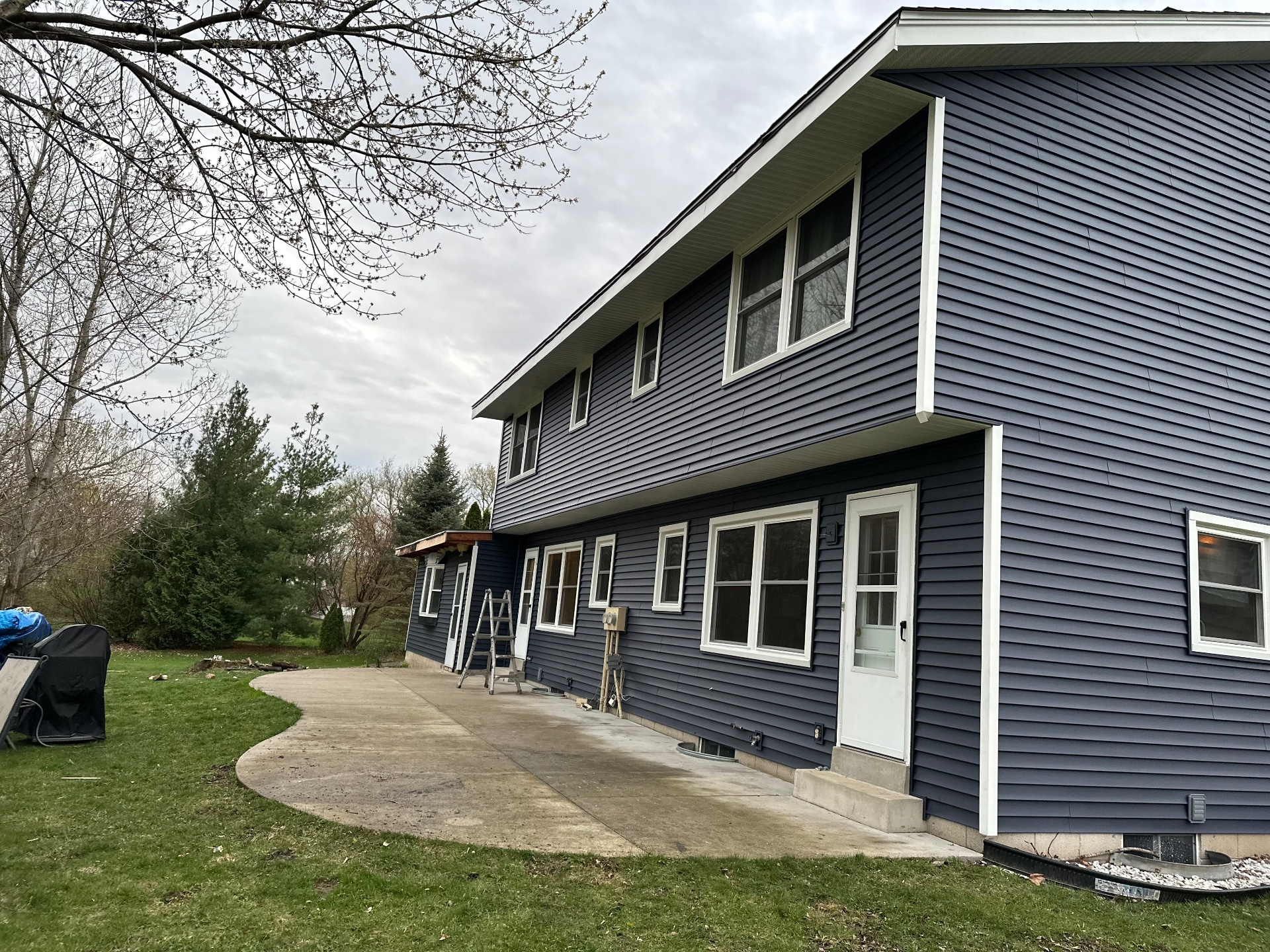 Navy Lap Siding Install